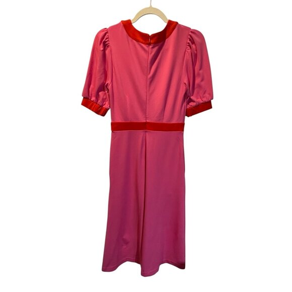 BODEN Petra Ponte Dress Sangria Sunset Color Block Sz 2 NEW Pink Midi - Picture 9 of 10